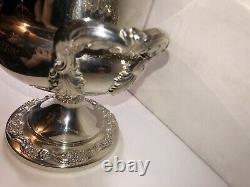 VTG Ornate Floral Poole Silver Plate Champagne Bucket Trophy Urn Wine Chiller