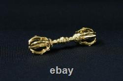 Vajra Gokosho Buddhist Altar Equipment Amulet Pure Silver 24k Gold Plating