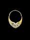 Valentino Gold Vintage Etched Flower Rhinestone Hinged Bib Necklace