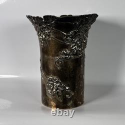 Vera Lucino Silver Plated Vase/Wine Cooler 1960's 7.50 Tall By 6 Wide Used