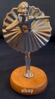 Very Charming Art Deco Chrome Plated figure of Ballerina c. 1930