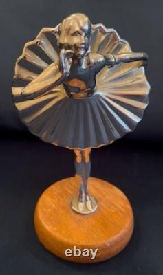 Very Charming Art Deco Chrome Plated figure of Ballerina c. 1930