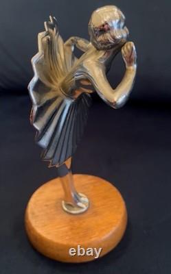 Very Charming Art Deco Chrome Plated figure of Ballerina c. 1930