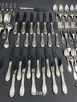 Very Large Silver Plated Cutlery Set 112 Pieces Regency Style