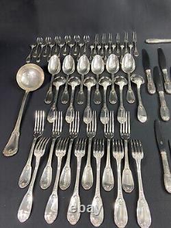 Very Large Silver Plated Cutlery Set 112 Pieces Regency Style