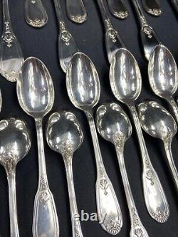 Very Large Silver Plated Cutlery Set 112 Pieces Regency Style