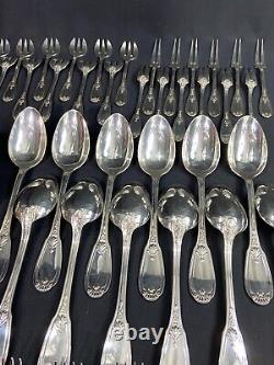 Very Large Silver Plated Cutlery Set 112 Pieces Regency Style