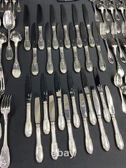 Very Large Silver Plated Cutlery Set 112 Pieces Regency Style