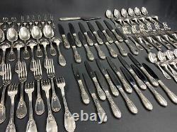 Very Large Silver Plated Cutlery Set 112 Pieces Regency Style