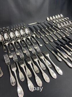 Very Large Silver Plated Cutlery Set 112 Pieces Regency Style