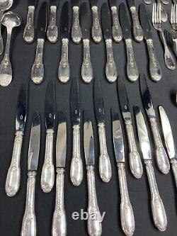 Very Large Silver Plated Cutlery Set 112 Pieces Regency Style