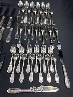 Very Large Silver Plated Cutlery Set 112 Pieces Regency Style