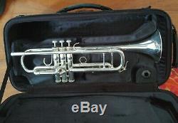 Very Nice S. E. Shires Silver Plated Q10S Professional Trumpet with Original Case