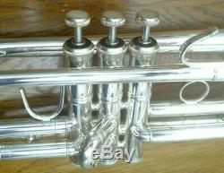 Very Nice Silver Plated Bach Stradivarius 37 Professional Trumpet/ Original Case