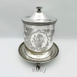 Victorian Aesthetic Movement Preserve / Biscuit Box Silver Plate Hukin & Heath
