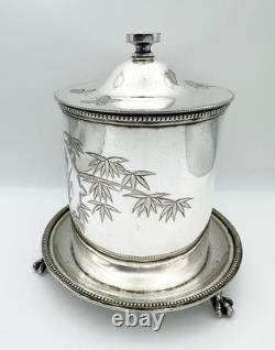 Victorian Aesthetic Movement Preserve / Biscuit Box Silver Plate Hukin & Heath