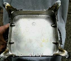 Victorian Brides Basket Albany Silverplate Co Square Yellow Vaseline Glass Rare