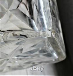 Victorian Oak 3 Cut Crystal Decanter Tantalus Mounted with Silver-plate c. 1880