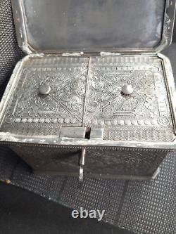 Victorian Silver Plate W. R Nut&Co Sheffield Tea Caddy Key not Original