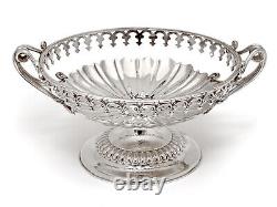 Victorian Silver Plated Comport Bowl with Original Opaque White Glass Liner