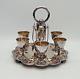 Victorian Silver Plated Egg Cups & Spoons Stand Set Sheffield Henry Atkin C1880