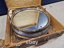 Victorian Silver Plated Large Mirror Cake Stand With Original Case