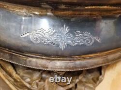 Victorian Silver Plated Large Mirror Cake Stand With Original Case
