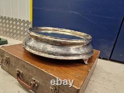 Victorian Silver Plated Large Mirror Cake Stand With Original Case