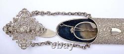 Victorian Silver Plated (not silver) Chatelaine Eyeglasses Case Floral Engrave
