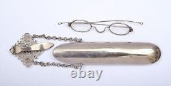 Victorian Silver Plated (not silver) Chatelaine Eyeglasses Case Floral Engrave