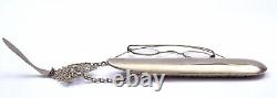 Victorian Silver Plated (not silver) Chatelaine Eyeglasses Case Floral Engrave