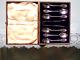 Victorian Silverplate Teaspoons & Sugar Tong Set Art Nouveau Ornate Teaset Box