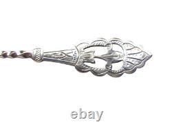 Victorian Silverplate Teaspoons & Sugar Tong Set Art Nouveau Ornate Teaset Box