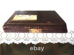 Victorian Silverplate Teaspoons & Sugar Tong Set Art Nouveau Ornate Teaset Box