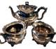 Victorian TEA SET 3 piece Silverplate Middletown #1715 unpolished Circa 1885 VTG