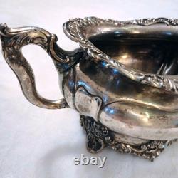 Victorian TEA SET 3 piece Silverplate Middletown #1715 unpolished Circa 1885 VTG