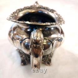 Victorian TEA SET 3 piece Silverplate Middletown #1715 unpolished Circa 1885 VTG