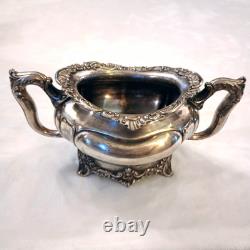 Victorian TEA SET 3 piece Silverplate Middletown #1715 unpolished Circa 1885 VTG