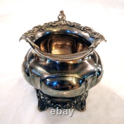 Victorian TEA SET 3 piece Silverplate Middletown #1715 unpolished Circa 1885 VTG