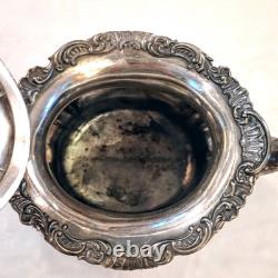 Victorian TEA SET 3 piece Silverplate Middletown #1715 unpolished Circa 1885 VTG