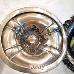Victorian TEA SET 3 piece Silverplate Middletown #1715 unpolished Circa 1885 VTG