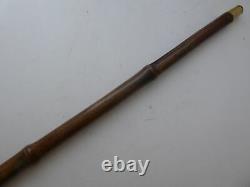 Victorian Vasta Case Walking Stick Cane Silver Plated Pommel Bamboo Shaft