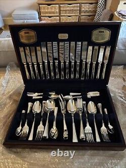 Viners Harley Elegance 100 Piece Set 8 Place Setting Guild Silver Collection New