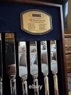 Viners Harley Elegance 100 Piece Set 8 Place Setting Guild Silver Collection New