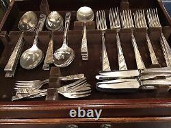 Viners Silver Rose V Ltd Extra A Silver Plate Cutlery 79 Pieces In Wooden Box