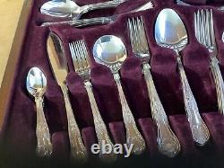 Viners vintage 62 piece silver plated Kings Pattern canteen set