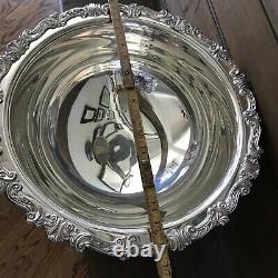 Vintage 16 X 10 Sheridan Silver Plate Punch Bowl 19 Tray 12 Cups Original Box