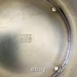 Vintage 16 X 10 Sheridan Silver Plate Punch Bowl 19 Tray 12 Cups Original Box