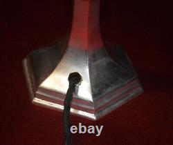 Vintage 1920 French Art Deco silver plated lamp hand moulded Opaline glass shade