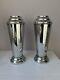 Vintage 1920's ART DECO Chrome plated faceted Vases